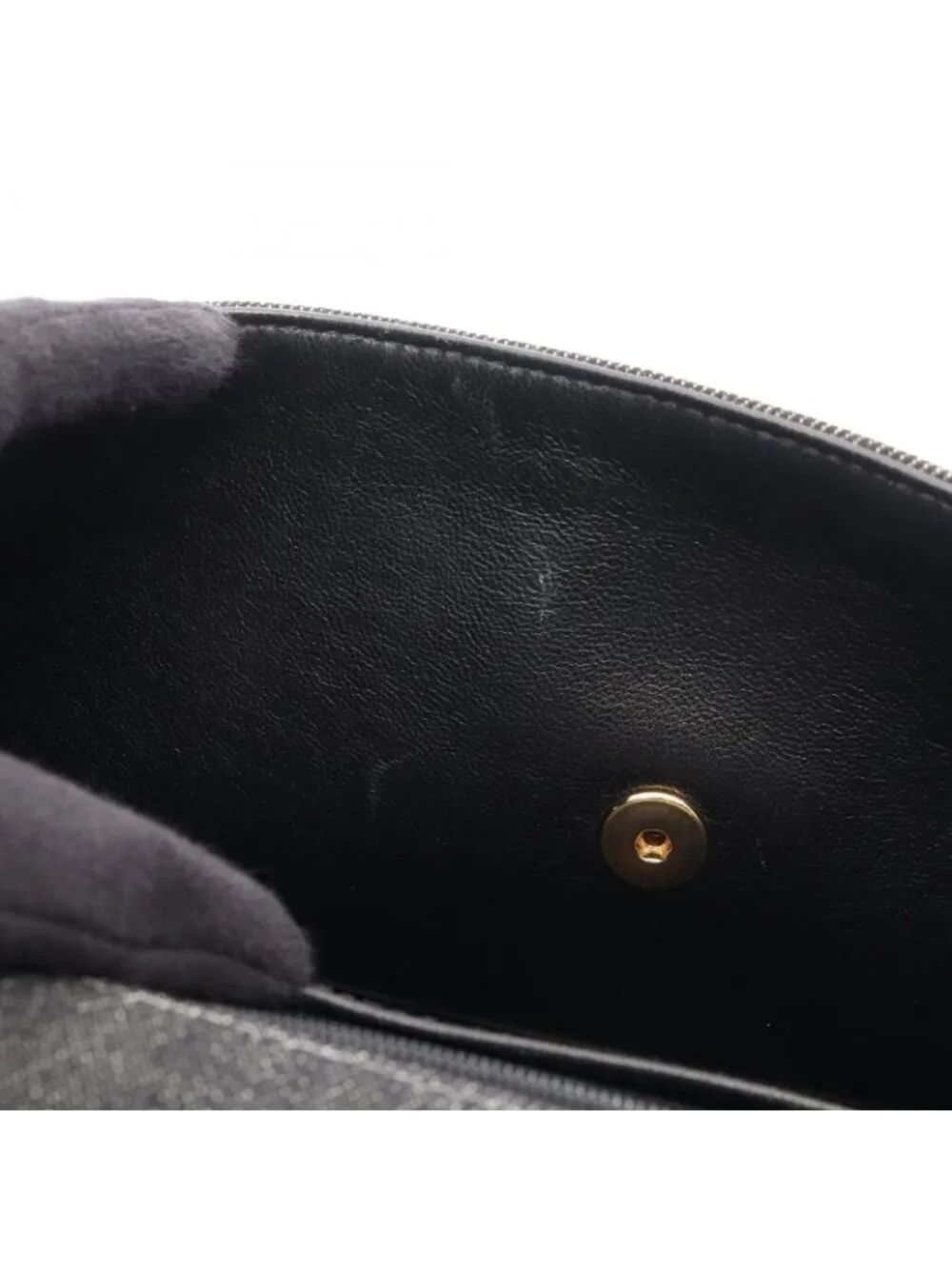 Chanel Handbag CC Logo Black Denim Top Handle